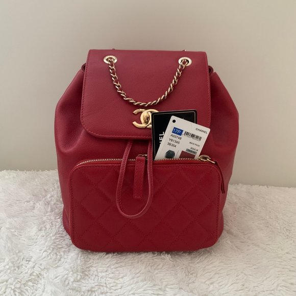 Chanel Caviar Quilted Business Affinity Backpack Red - Picture 2 of 10